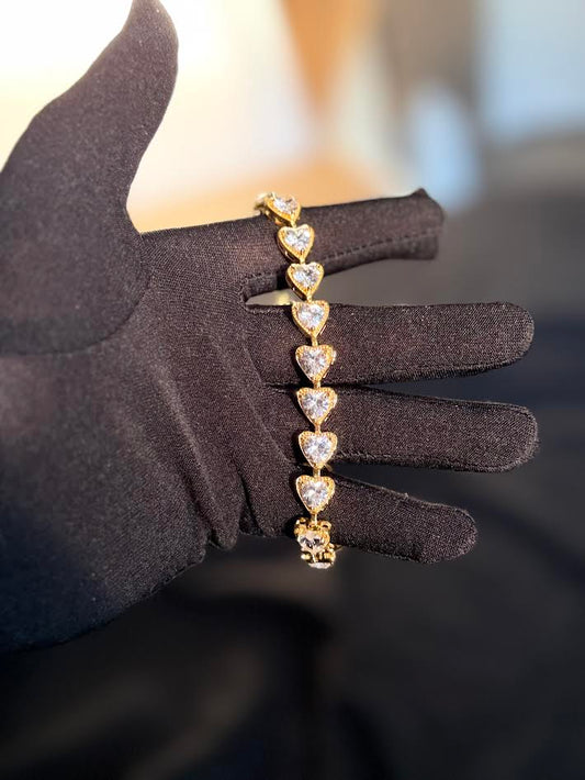 clear heart tennis bracelet