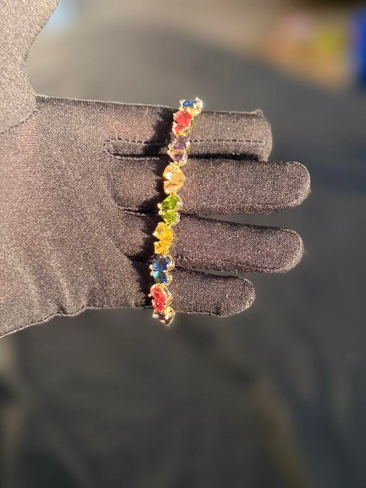 multi-color teardrop tennis bracelet