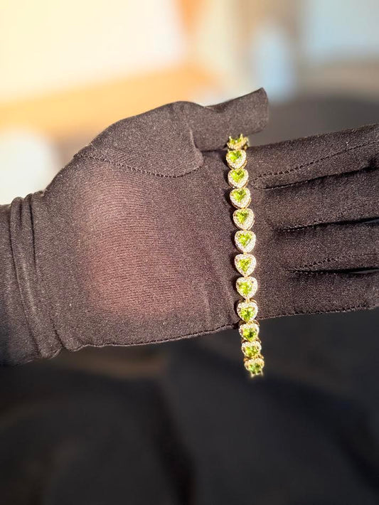 green heart tennis bracelet